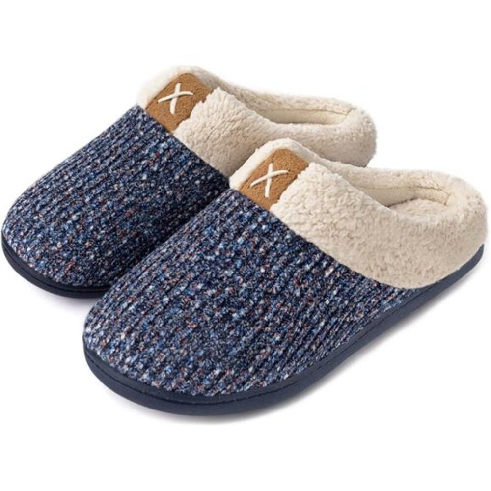 Women's Indoor Bedroom Slipper with Memory Foam, Light Blue